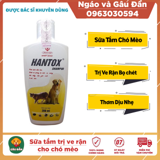 Sữa Tắm Trị Ve Rận Bọ Chét Cho Chó Mèo Hantox Shampoo Vàng 200ml thumbnail