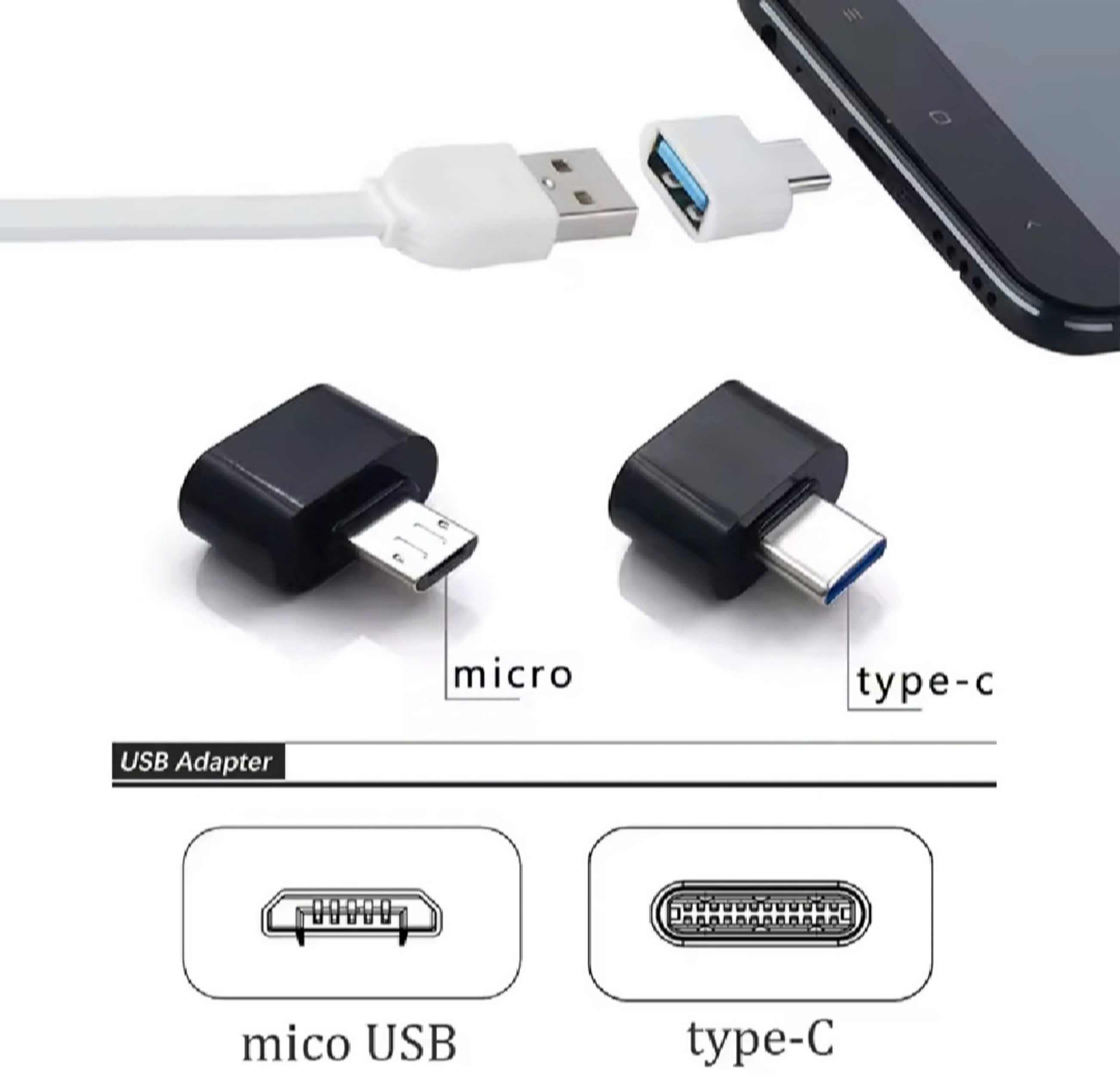 OTG Type C và USB OTG micro USB 3.0  bộ chuyển đổi otg
