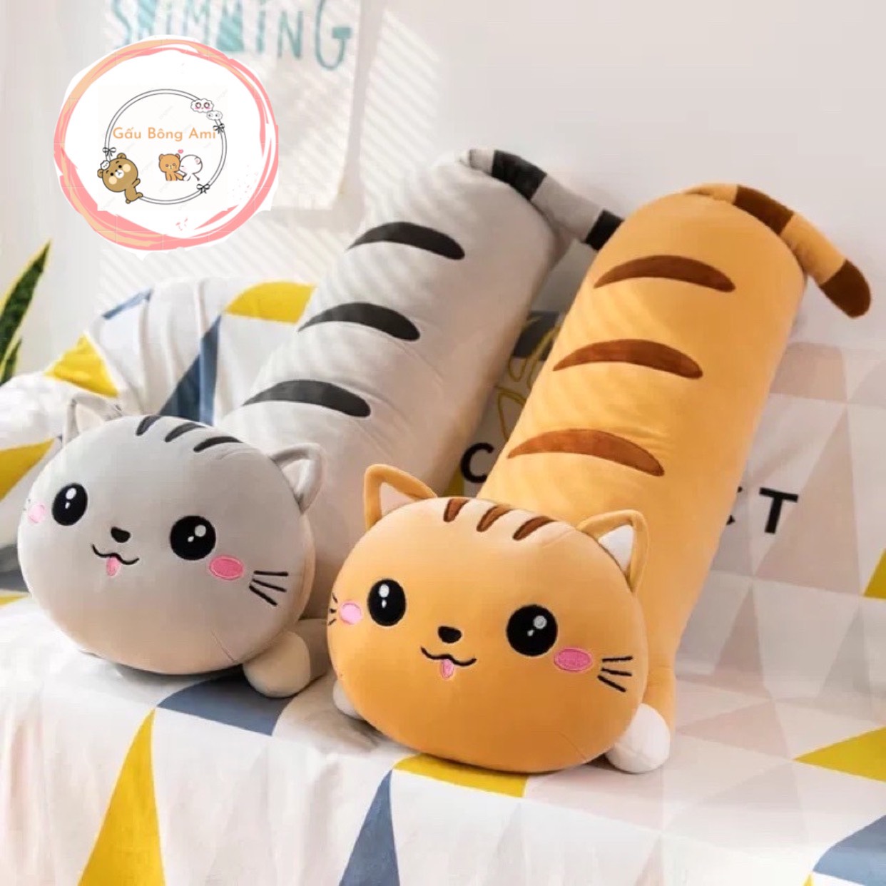 Gối Ôm Mèo Dáng Dài Cao Cấp - Mèo Bông