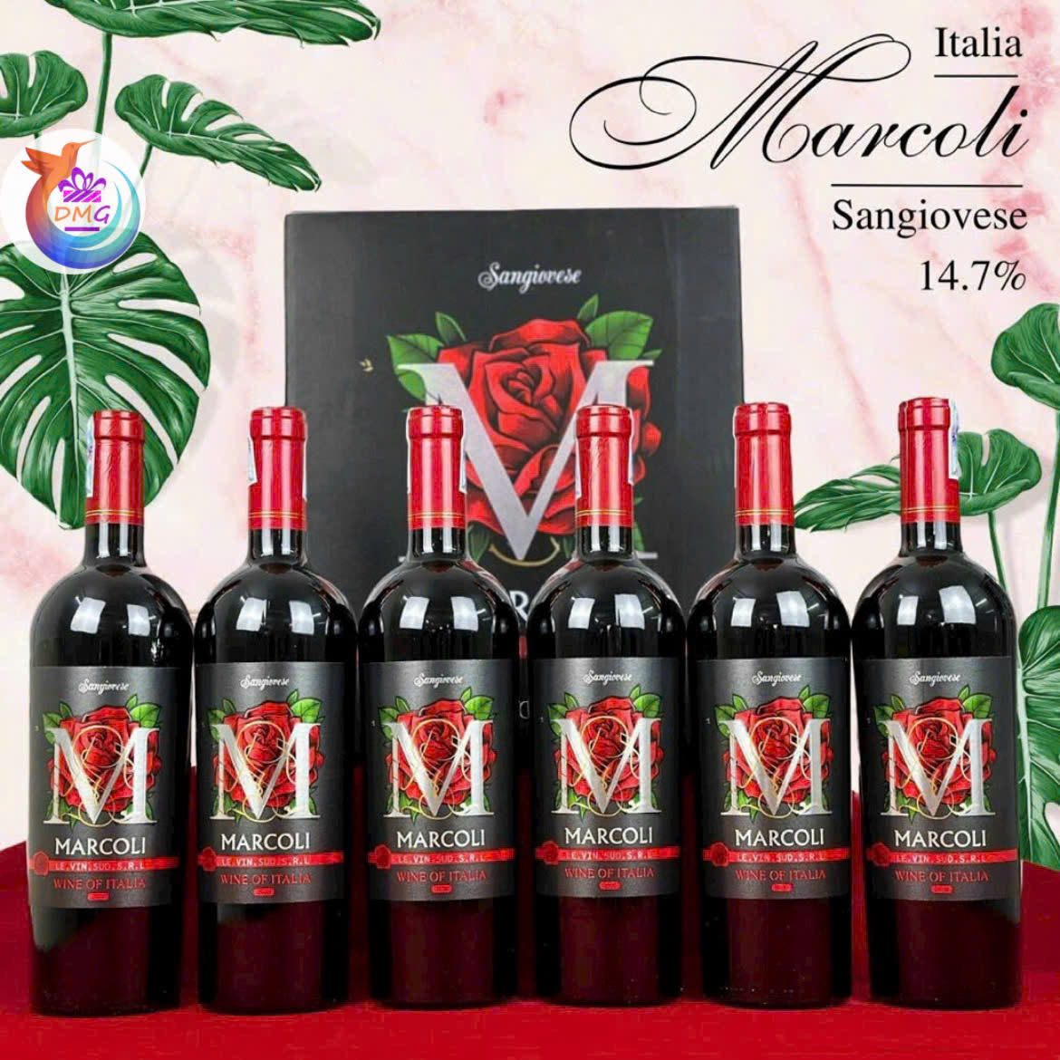 [NHẬP KHẨU] VANG ĐỎ (Ý) MARCOLI ROSSO - 750ML (14.7%) - DMG WINE