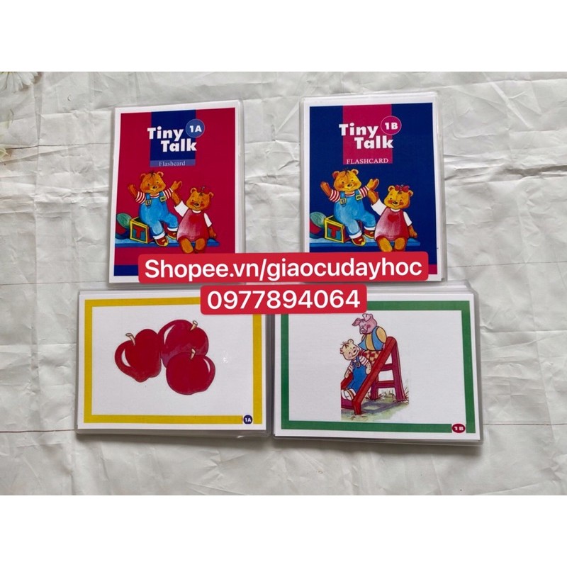 Flashcard Tiny Talk 1A-1B ( khổ A5 - ép plastic bền đẹp )