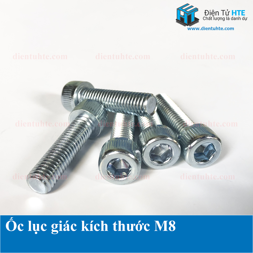Ốc lục giác M8 kèm long đền, vênh, tán