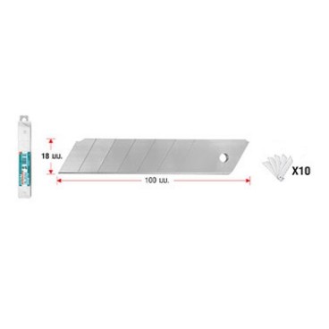 Bộ 10 lưỡi dao rọc giấy Total THT519181
