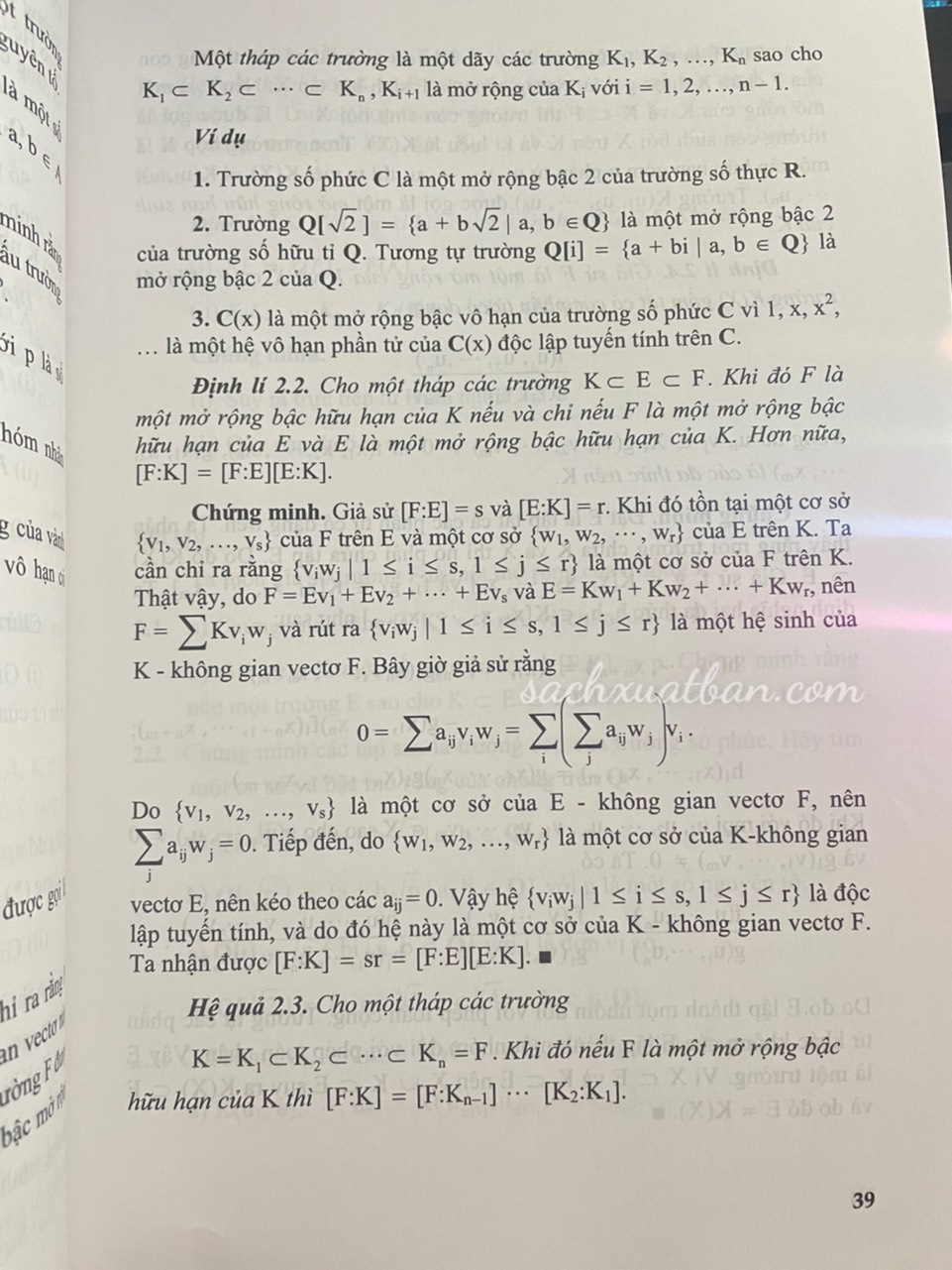 Sách Cơ sở lí thuyết Galois - NTbooks