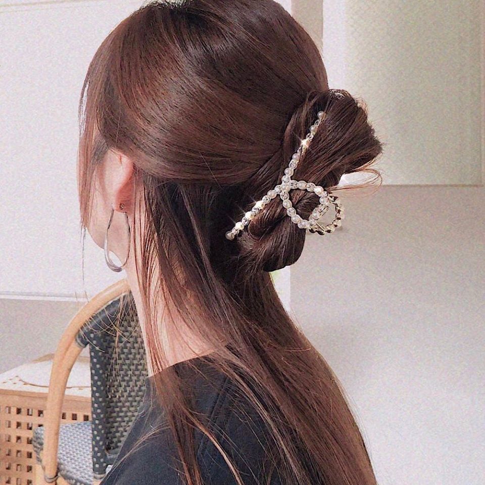 Kẹp Tóc lovely pearl cubic Hàn Quốc Korea