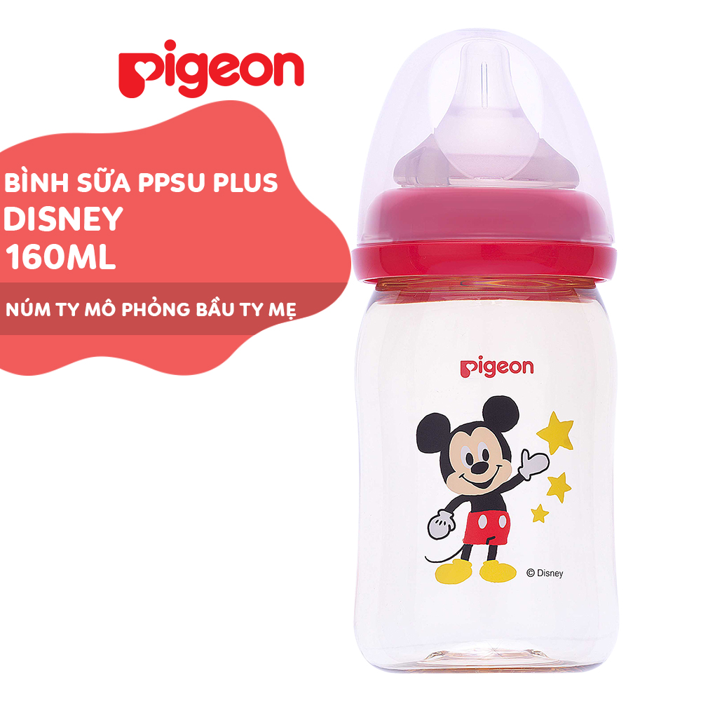 BÁO GIÁ BÌNH SỮA PPSU PLUS PIGEON HÌNH DISNEY 240ML | Shopee Lazada Sendo Tiki mới nhất 42 Bình sữa cổ rộng Disney PPSU Plus Pigeon 160ml (SS) - HSD 09/2023
