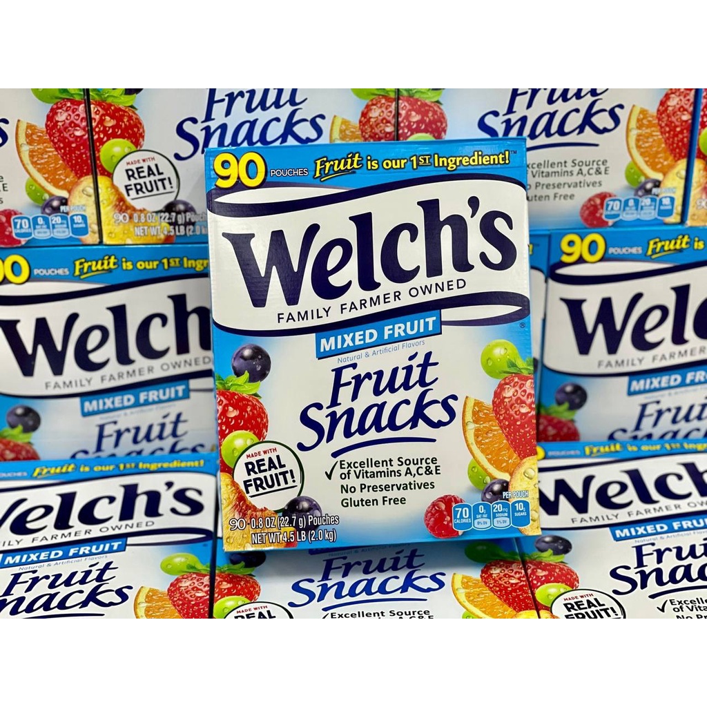 Kẹo welch's mixed fruit thùng 90 gói kẹo dẻo trái cây welch's mixed fruit 2kg, nội địa mỹ