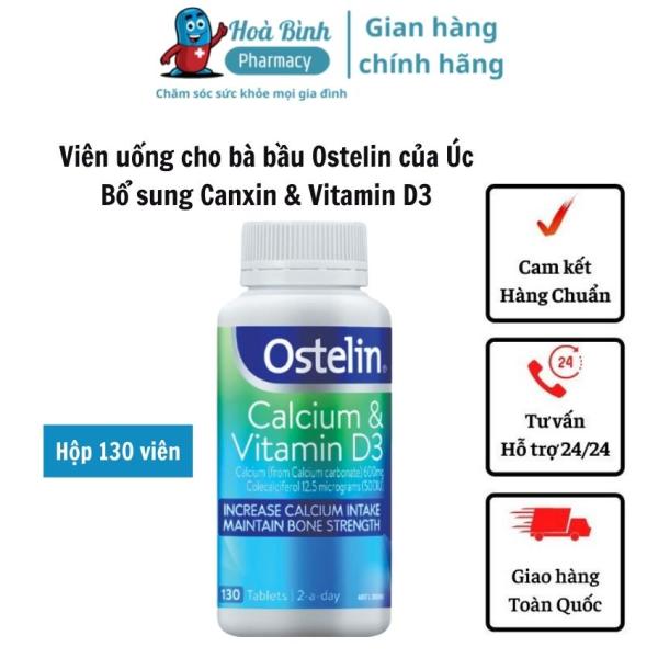Viên uống cho bà bầu Ostelin Calcium & Vitamin D3 của Úc - Lọ 130 viên nhập khẩu