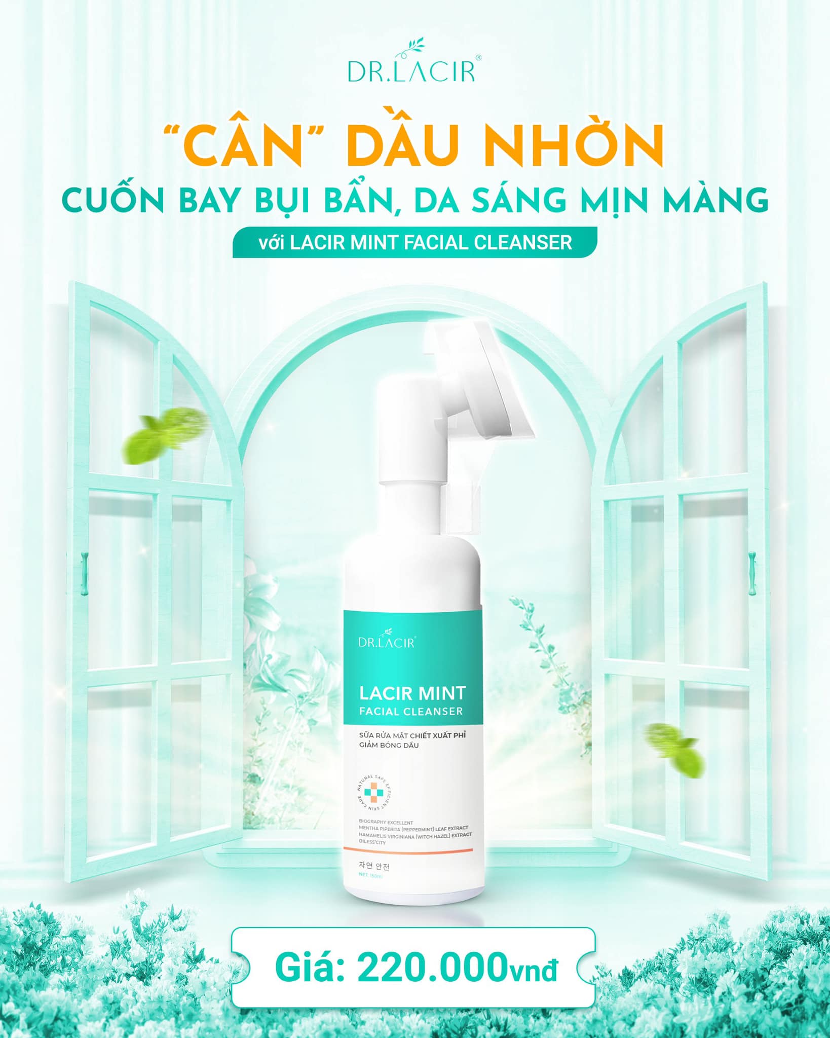 Sữa rửa mặt bạc hà kiềm dầu Dr Lacir 150ml