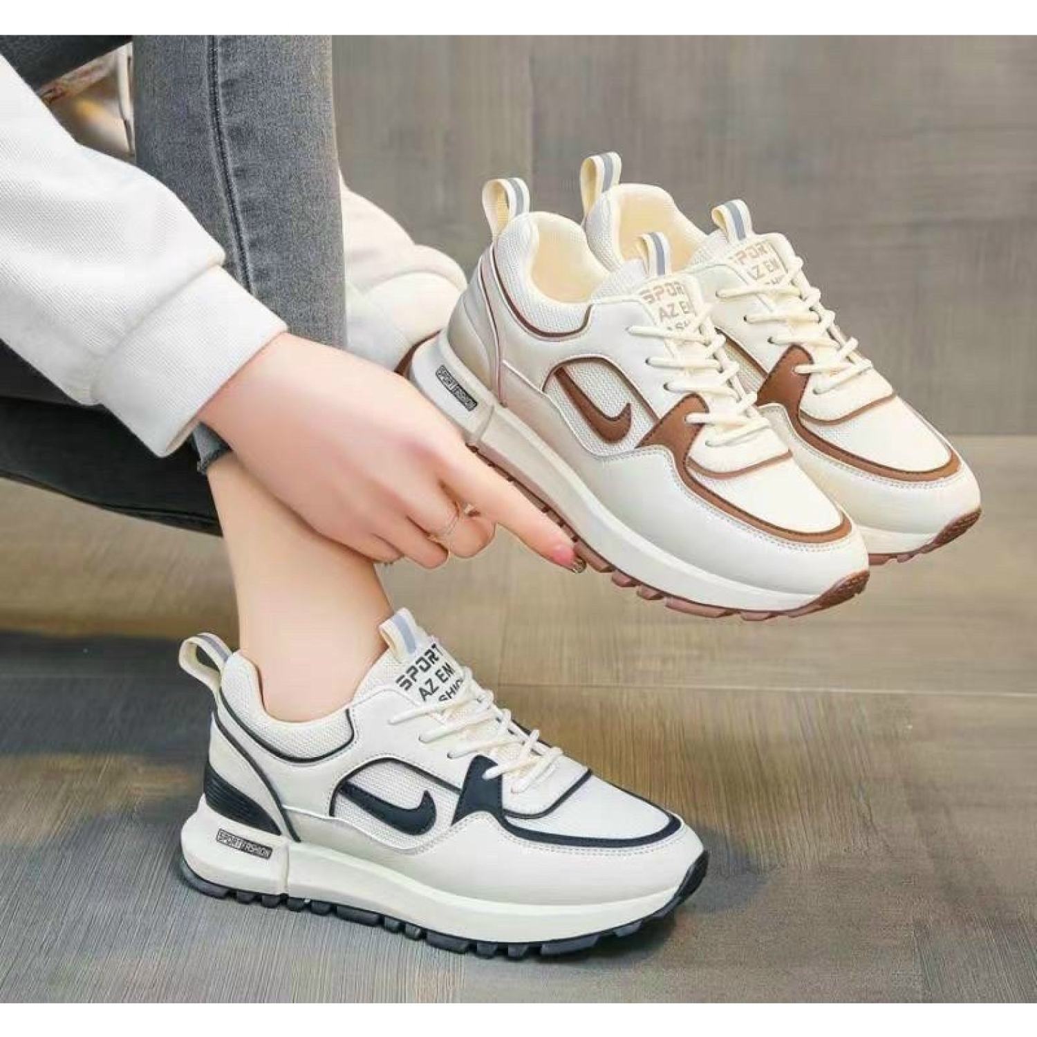 Giày thể thao nữ N đế viền độn nâng chiều cao