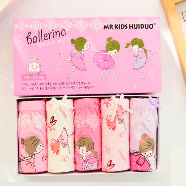 HOÀN TIỀN 15% - Set 5 quần chip cho bé gái Hộp 5 quần lót kháng khuẩn cho bé gái 1-12 tuổi chất cotton thoáng khí xuất Hàn cao cấp BBShine – C024