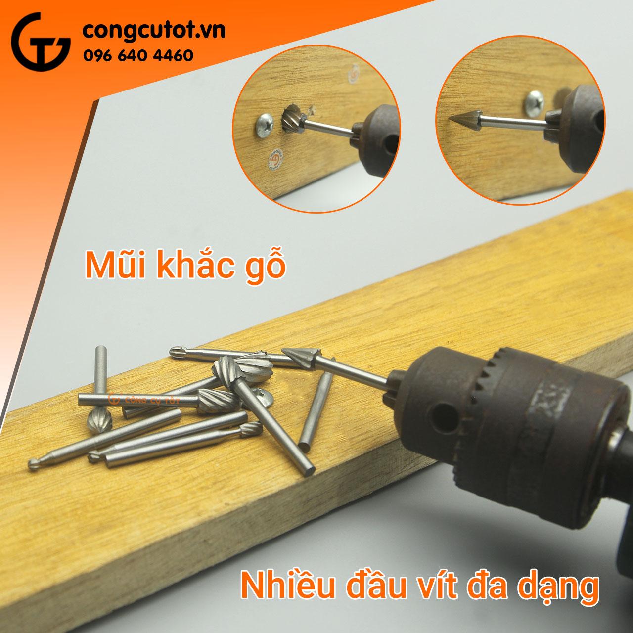 Bộ 10 mũi mài khắc gỗ