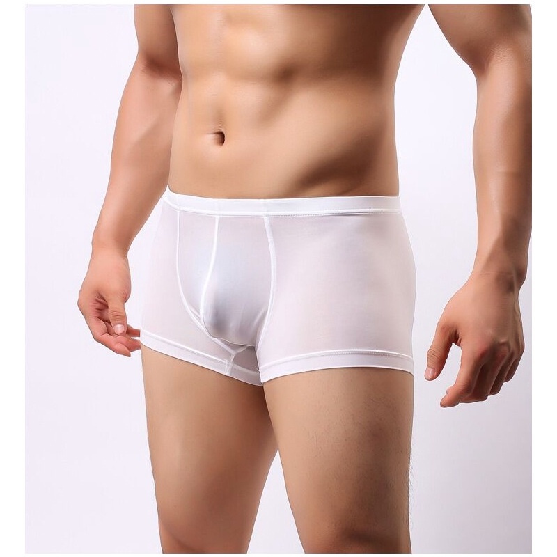 quần short nam quần đùi nam Quần lót boxer lụa băng trong suốt cho nam Quần  lót boxer siêu mỏng thoáng khí mùa hè 