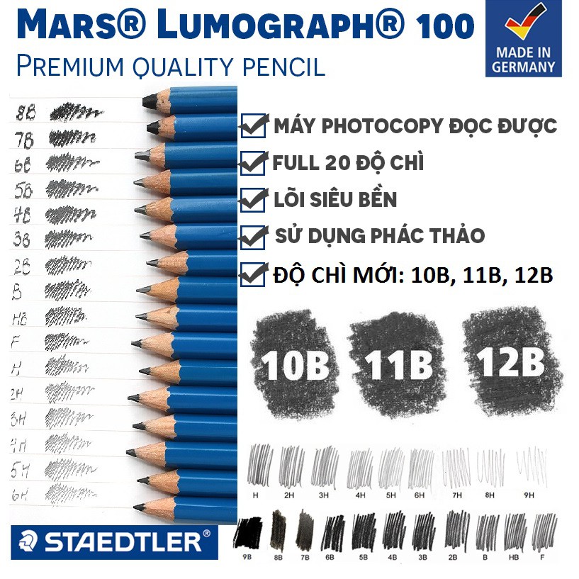 [HCM][TC Art Store] Bút Chì Gỗ Staedtler Từ HB - 12B