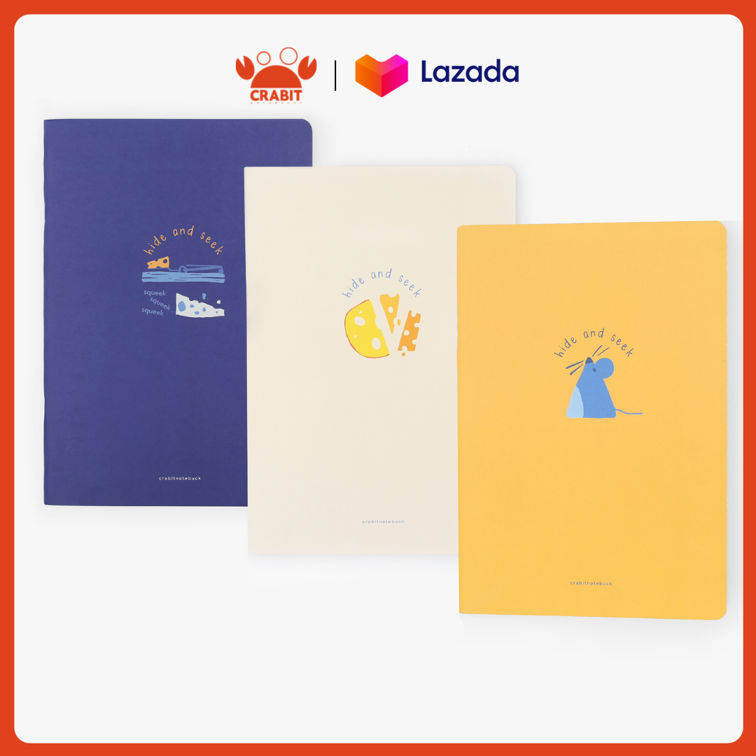 Combo Vở chấm dot Crabit 120 trang Hide & Seek - Mouse Chuột