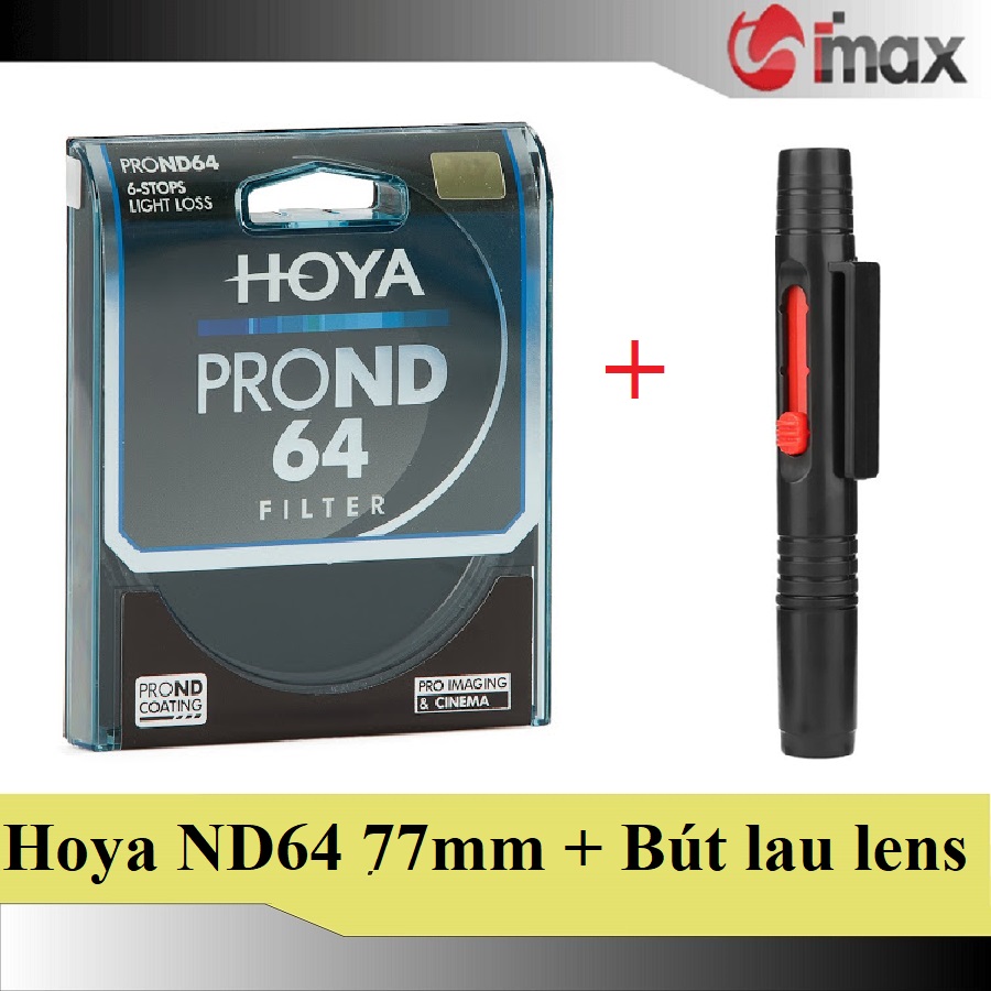 Kính lọc filter hoya pro nd64 77mm + bút lau lens