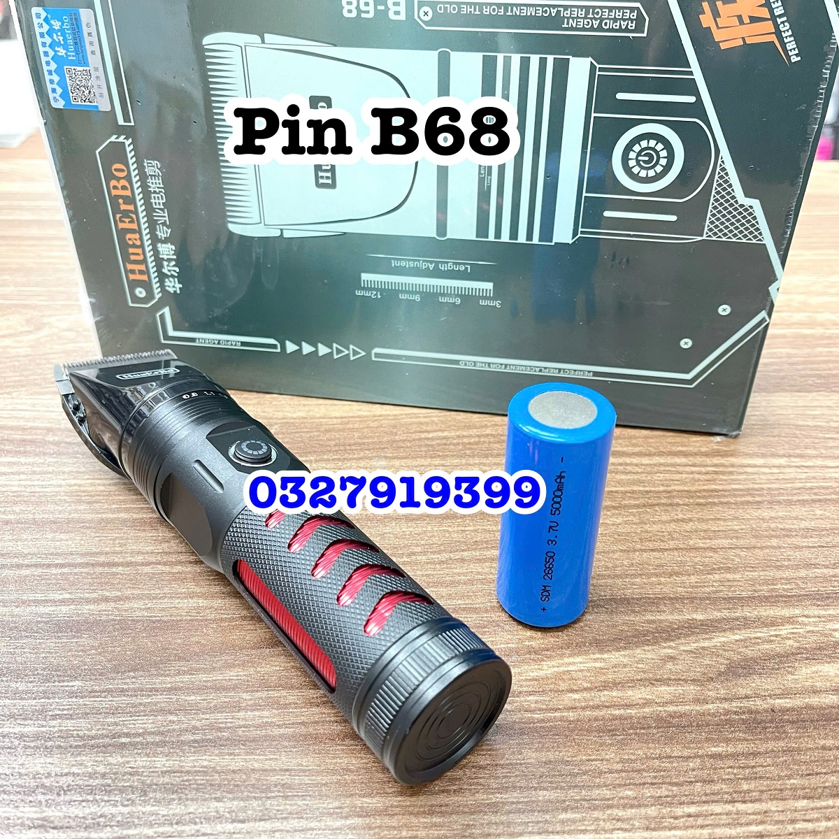 HuaErBo Tông Đơ Cắt Tóc Pin HuaErBo B68 - Thân Máy Thép Cao Cấp - Lưỡi Titanium và Ceramic - Màu Đen - Pin 5000mAh - Turbo Tăng Tốc - Tông Đơ Cắt Tóc Chuyên Nghiệp - Women