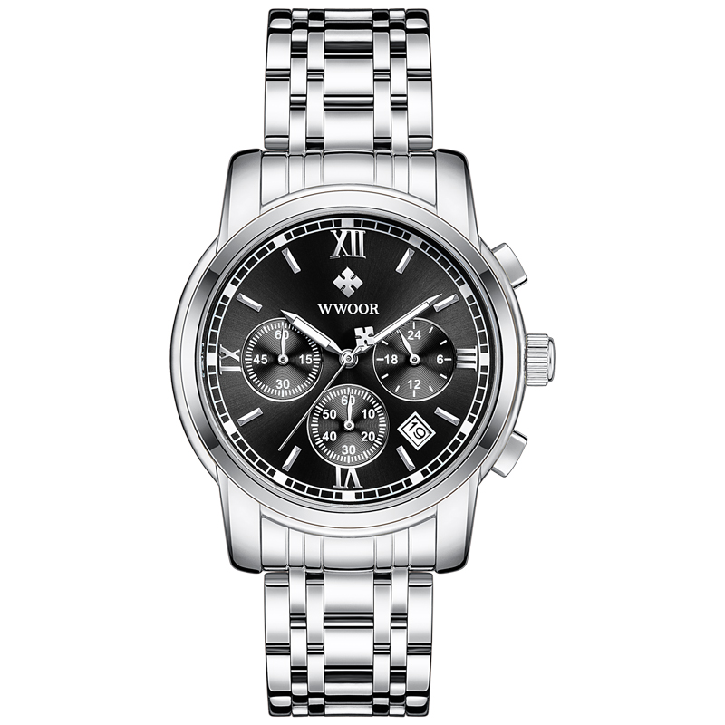 Đồng hồ thời trang nam đẹp WWOOR 864, tặng thêm Pin 626 Japan