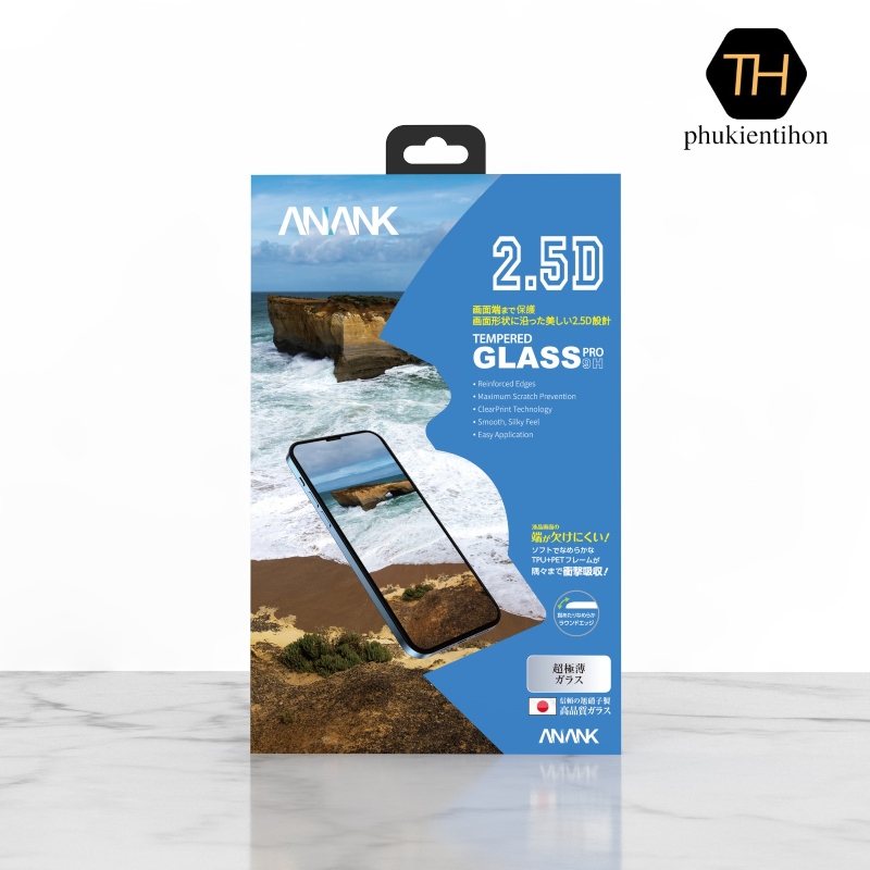 Dán cường lực iphone 13 pro max/ 13 pro/13/ 12 pro max anank 2.5d full viền đen trong suốt