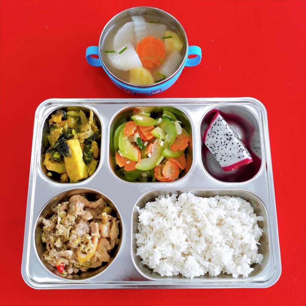 Khay cơm inox 5 ngăn 28cm
