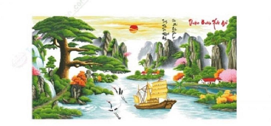 [HCM]Tranh thêu thuận buồn xuôi gió - LV3068