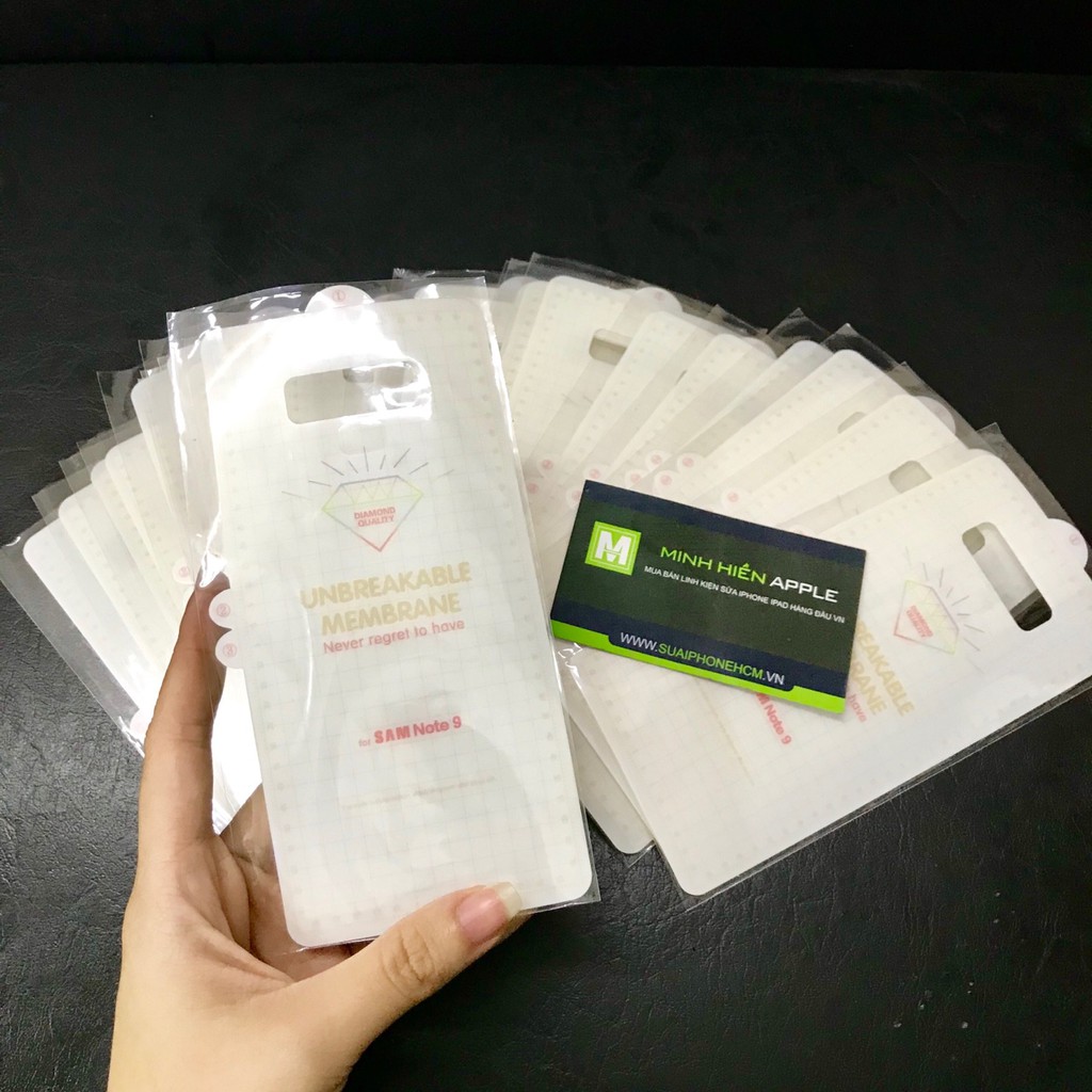 Dán PPF tự phục hồi trầy xước cho mặt lưng Samsung Note 8/9