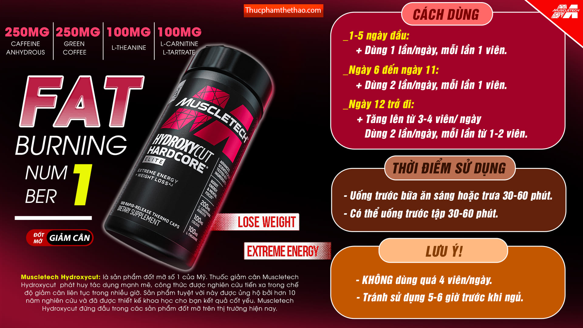 ĐỐT MỠ GIẢM CÂN MUSCLETECH HYDROXYCUT