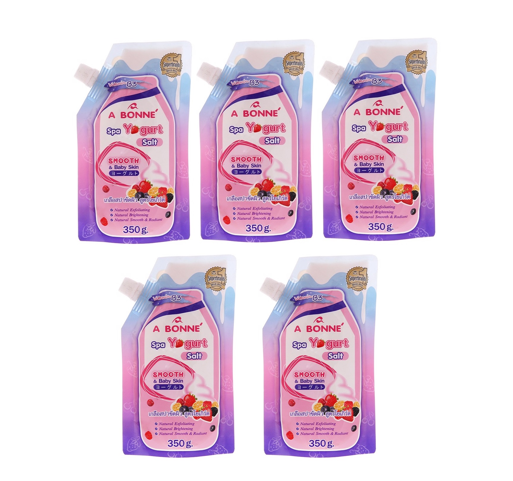 Bộ 5 Muối tắm sữa bò tẩy tế bào chết A Bonne Spa Thái Lan - Yogurt