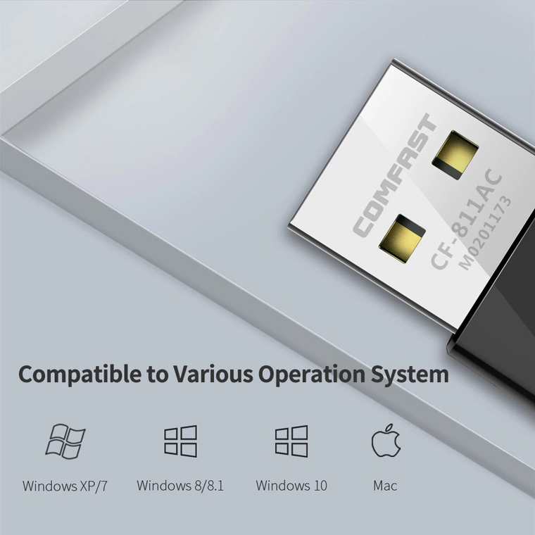 USB Thu WiFi COMFAST CF-811AC 650Mbps Có Hỗ Trợ 5Ghz