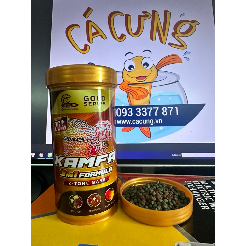 Thức ăn cá la hán CZ Kamfa 2-tone 3in1 - Cám la hán 3in1 tăng đầu màu châu