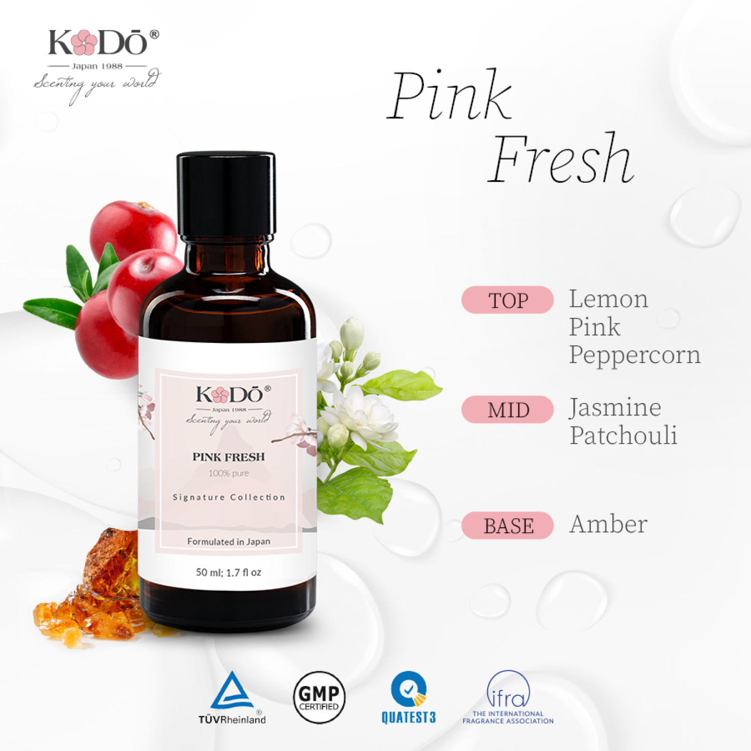 KODO - Pink Fresh - Tinh Dầu Nước Hoa Thơm Phòng Nguyên Chất Signature