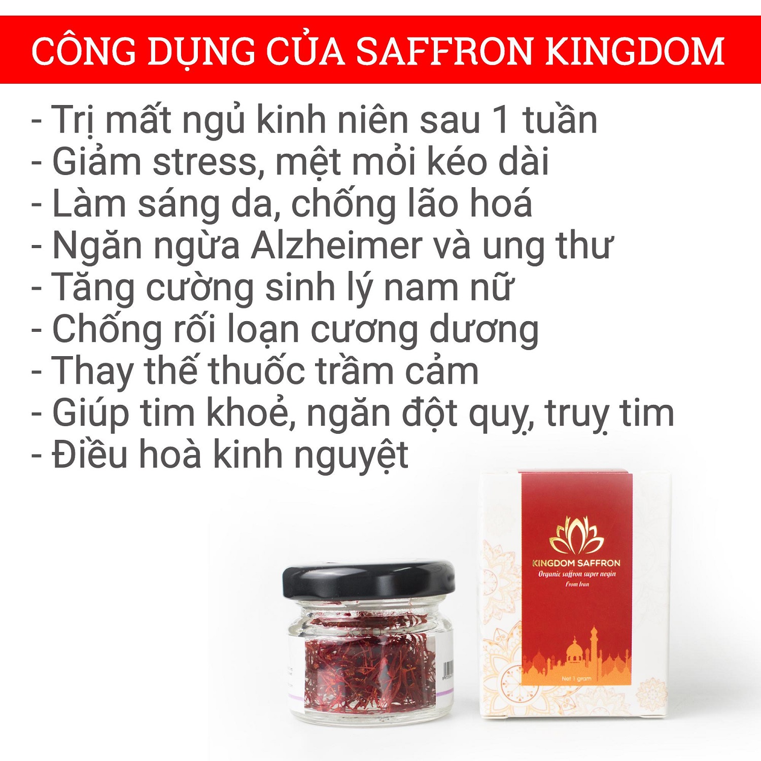 Saffron Kingdom Herb Iranian saffron sample box 0.1 grams