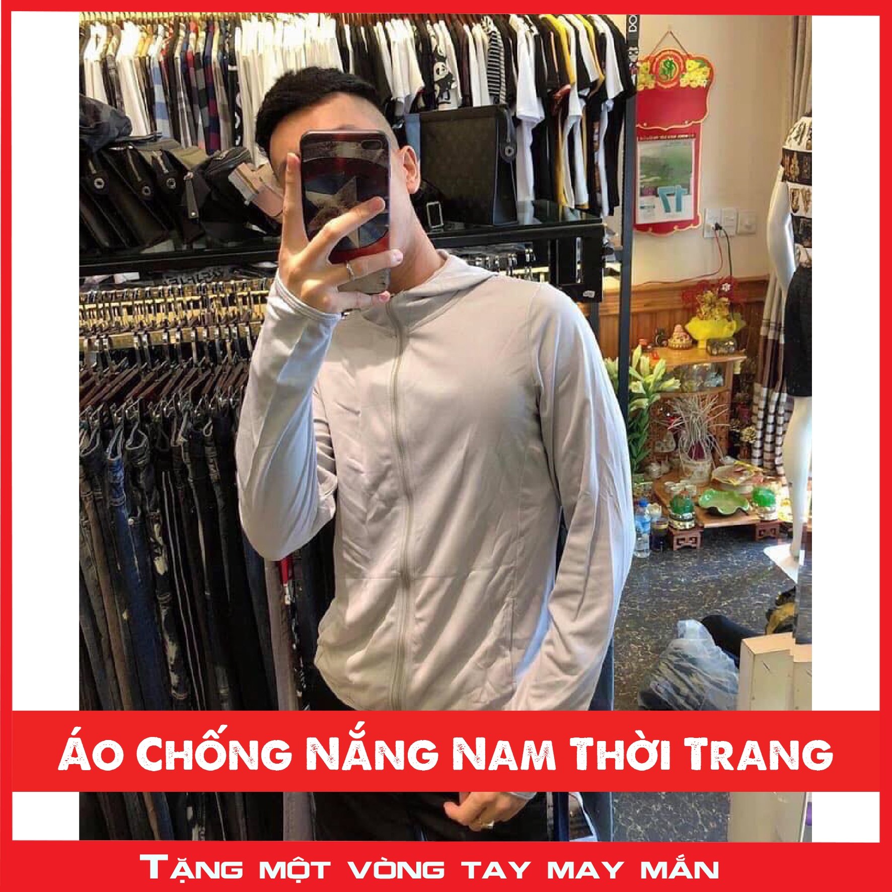 Áo Chống Nắng Nam Thời Trang Cao Cấp Khóa Kéo Cao Cổ Có Mũ Trùm Rộng Che Tay Xỏ Ngón  Chống Tia Uv Thông Hơi Thoáng Mát Giá Rẻ Chất Co Giãn Không Nhăn Form Rộng 2021