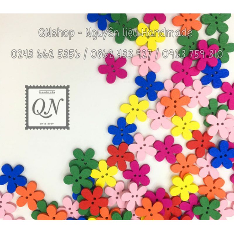 15-20 cúc áo gỗ hình, tim, tròn...