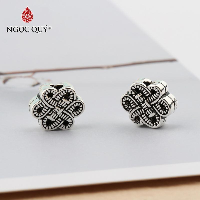 [HCM]Charm bạc hình nút thắt kết đồng tâm xỏ ngang 11x9mm - Ngọc Qúy Gemstones