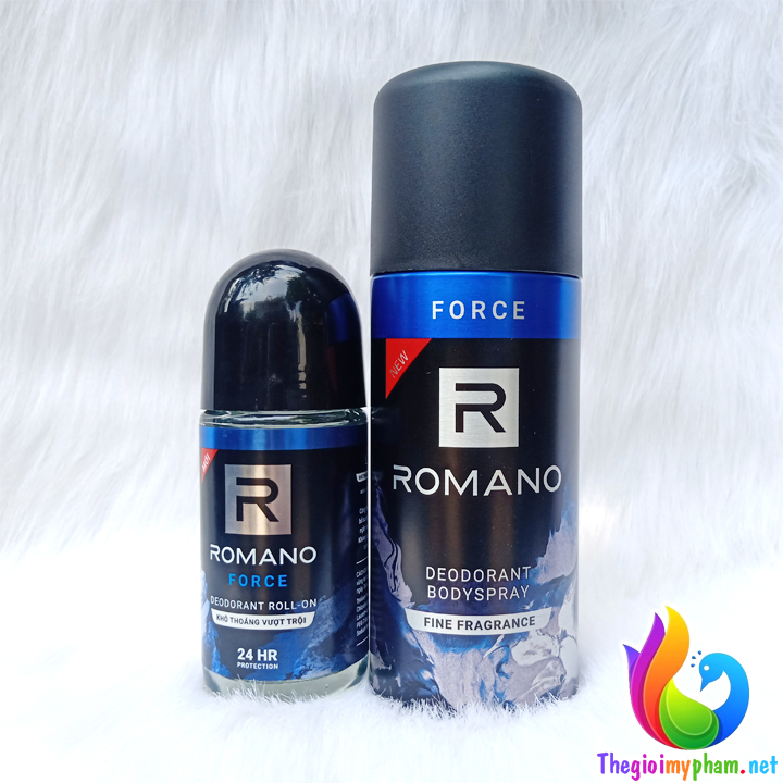 Combo Xịt Khử Mùi Toàn Thân Romano Force 150ml Và Lăn Romano Force 50ml