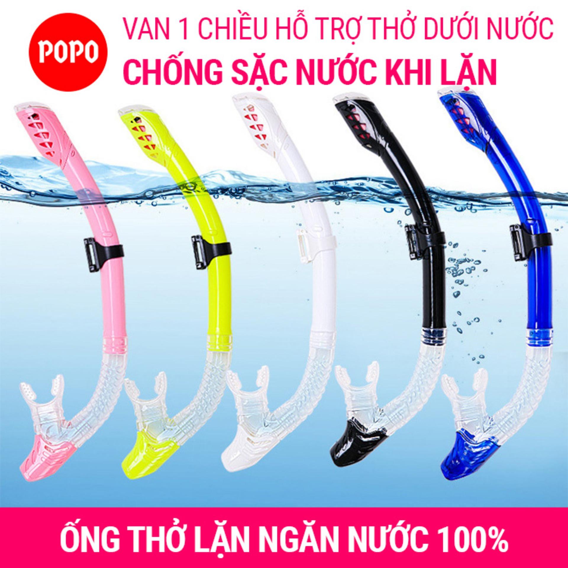 Ống thở lặn biển có van 1 chiều ngăn nước, độ dài 48cm POPO Collection