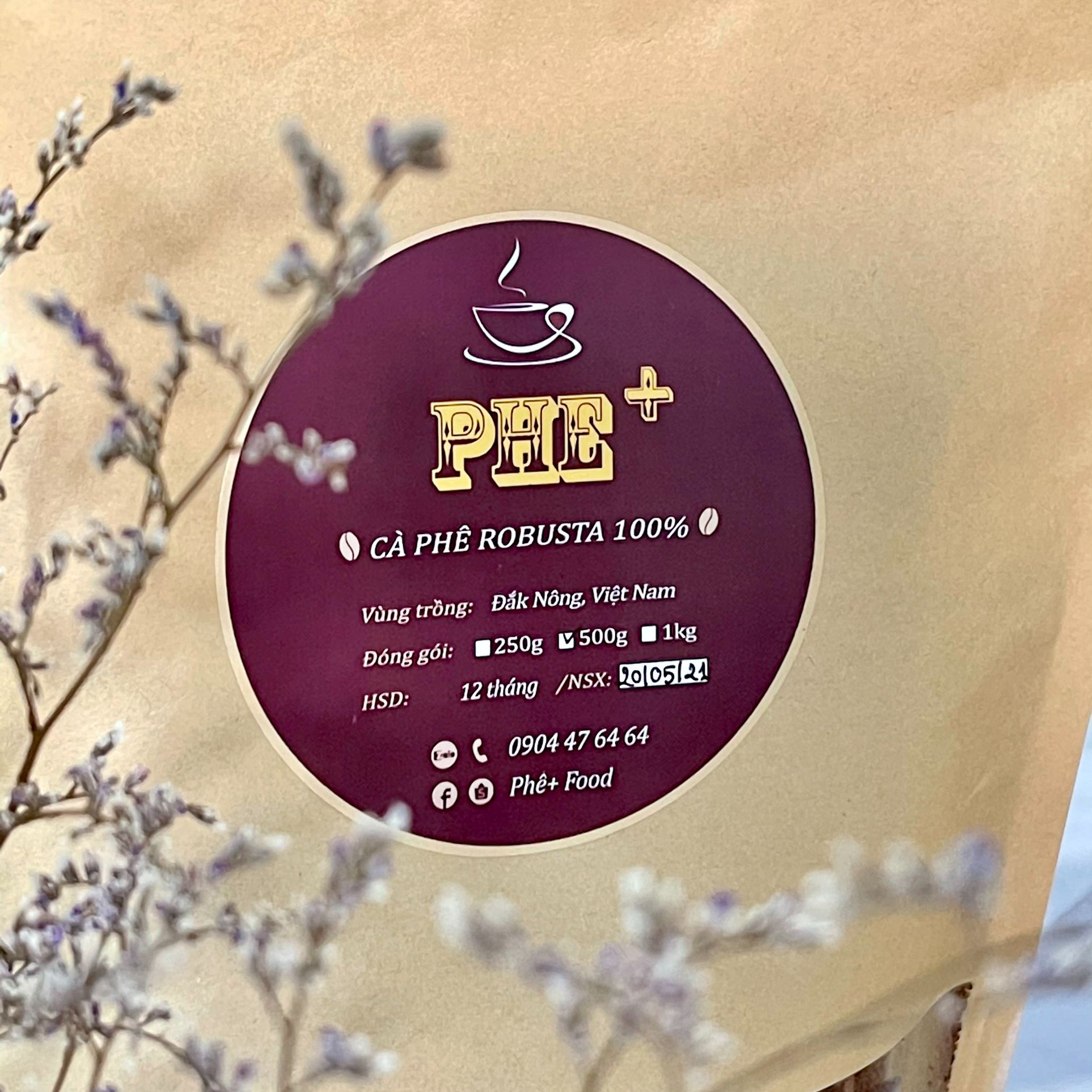 Cà Phê Robusta [PHE+] 1kg- 100% Nguyên Chất Đắk Nông