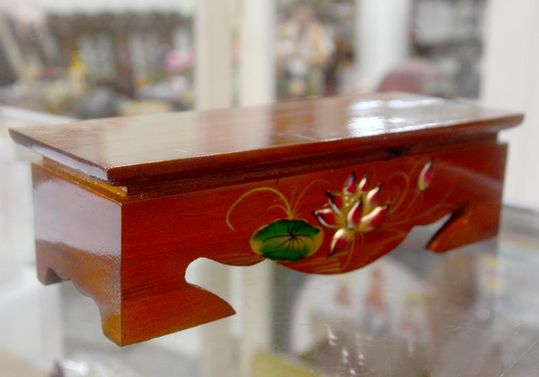 [HCM]Đôn gỗ dài khắc hoa sen nổi đặt tượng thờ-Nhiều cỡ