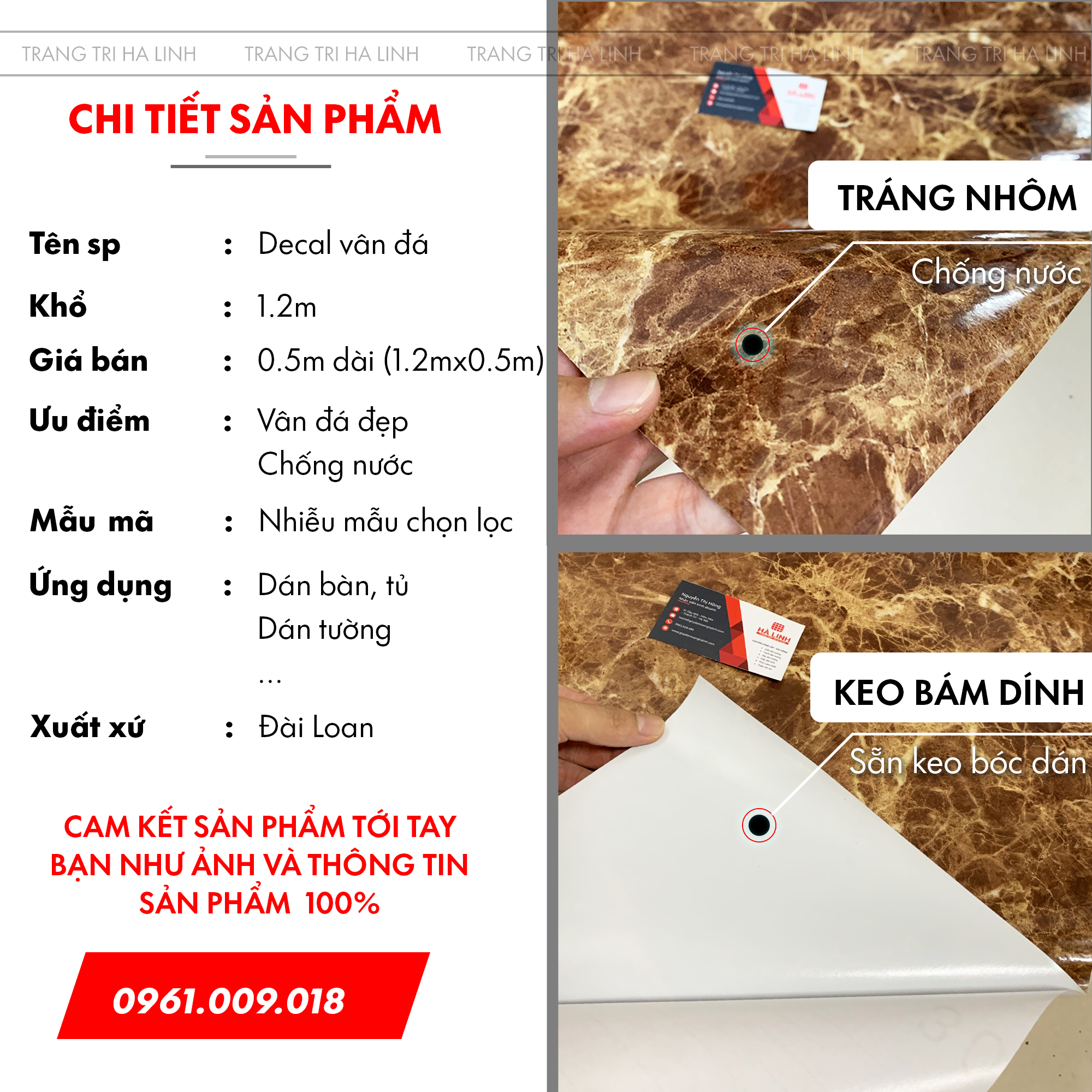 Decal dán bếp vân đá chống dầu mỡ dán bàn, tủ tường nhiều mẫu hoa văn đẹp khổ 1.2mx0.5m