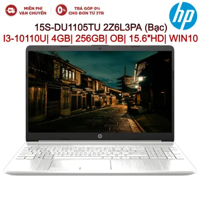 Laptop HP 15S-DU1105TU 2Z6L3PA I3-10110U| 4GB| 256GB| OB| 15.6″HD| WIN10 (Bạc)