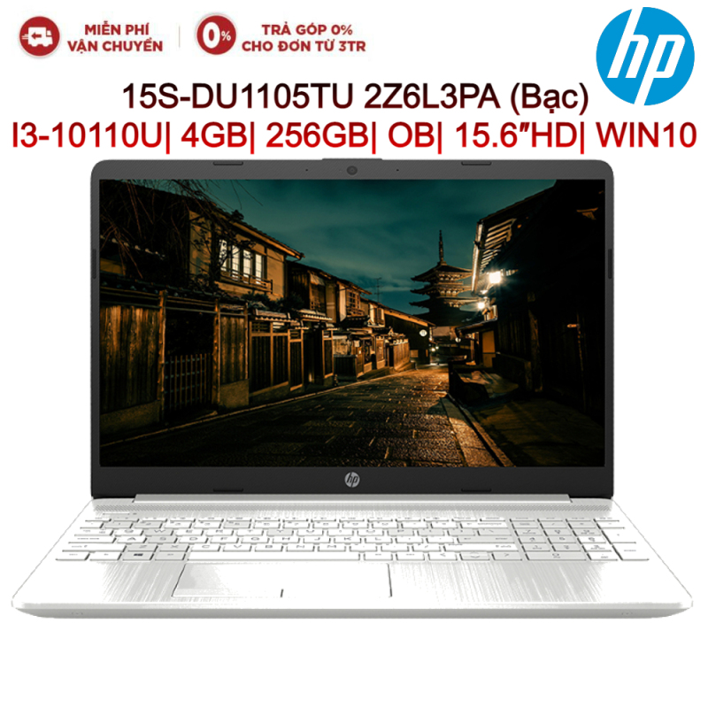 Bảng giá Laptop HP 15S-DU1105TU 2Z6L3PA I3-10110U| 4GB| 256GB| OB| 15.6″HD| WIN10 (Bạc) Phong Vũ