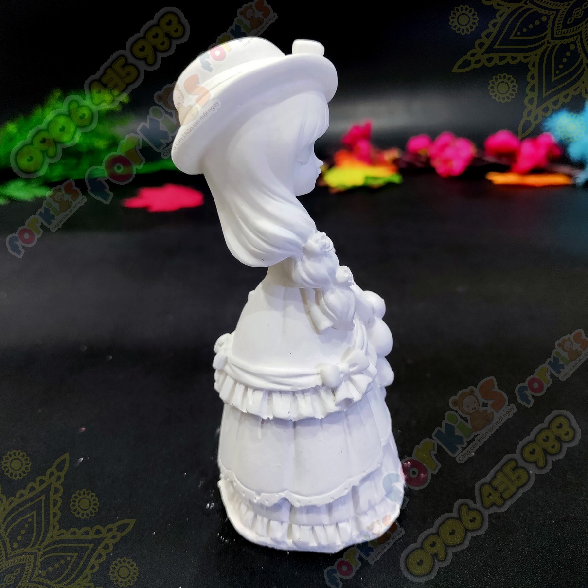 Coloring statue, MODERN PRINCESS, 4 styles, size L, high-grade gypsum statue, sculpture (without color)