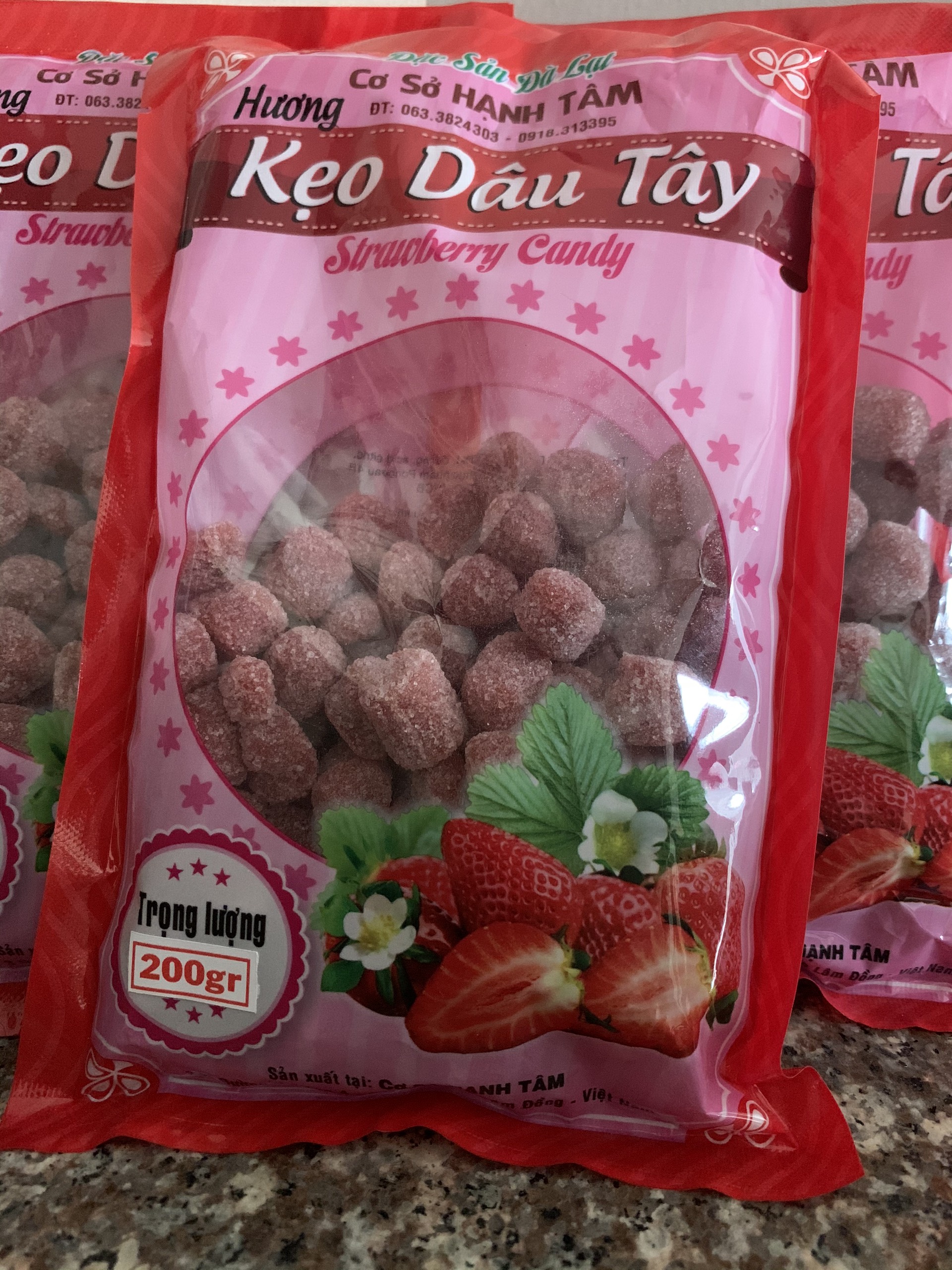 [Combo 2 gói ] kẹo Dâu tây Đà Lạt 200g/gói