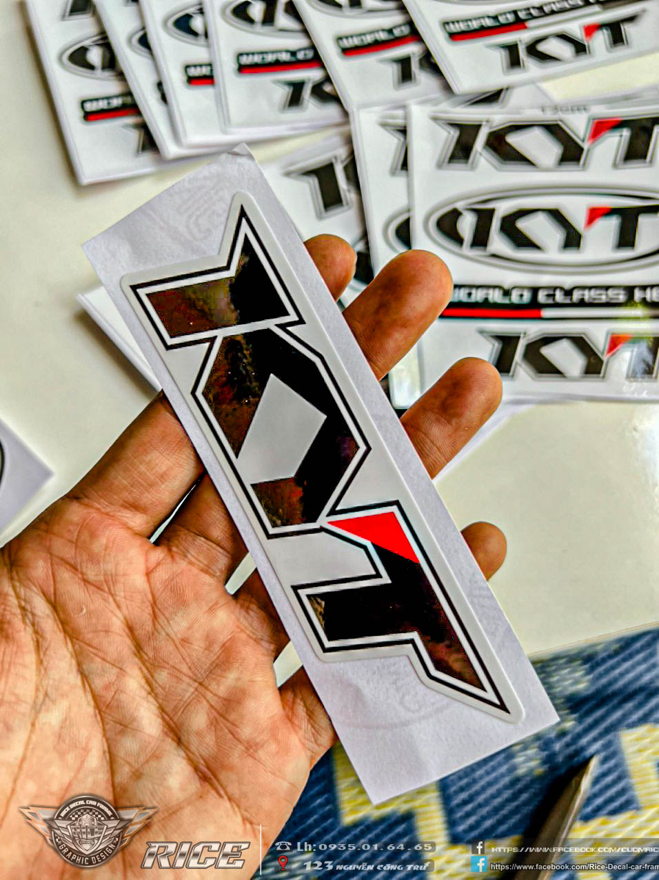 Tem Logo KYT 3 mẫu Chuẩn