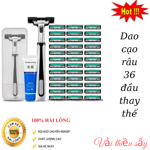 SET DAO CẠO RÂU + 30 ĐẦU DAO THAY THẾ (Tặng kèm tuýp kem cạo râu)