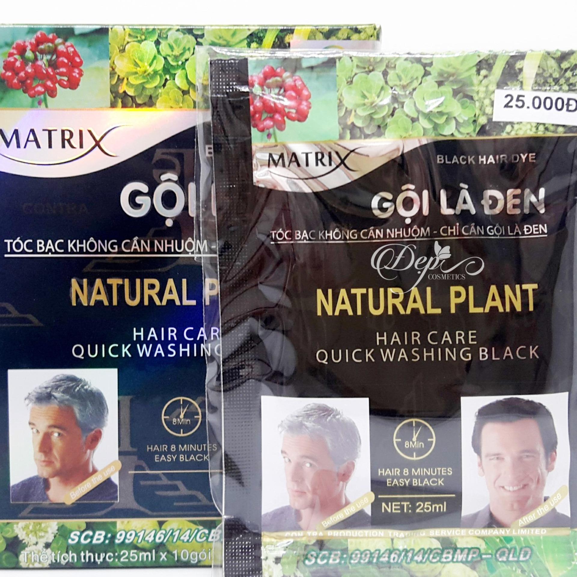 Dầu Gội Nhuộm Tóc - Gội Là Đen Matrix 25g[1 Gói]