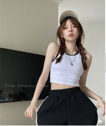 Croptop Ba lỗ phối viền ôm body