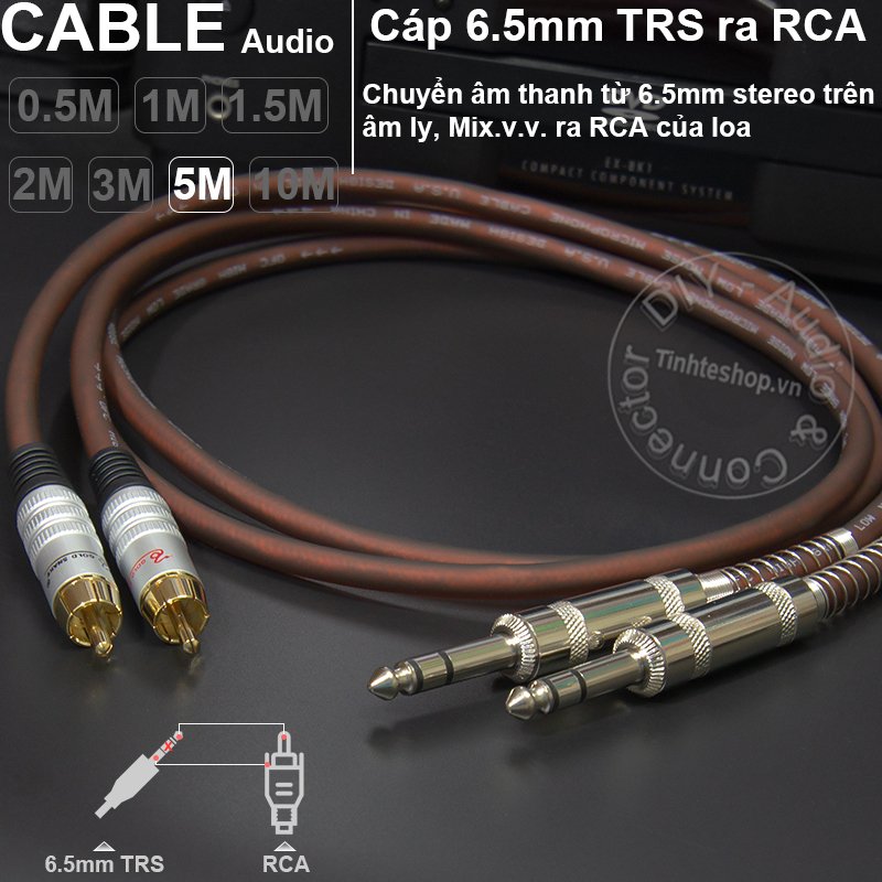 Cáp 6ly TRS balanced ra RCA 1 cặp
