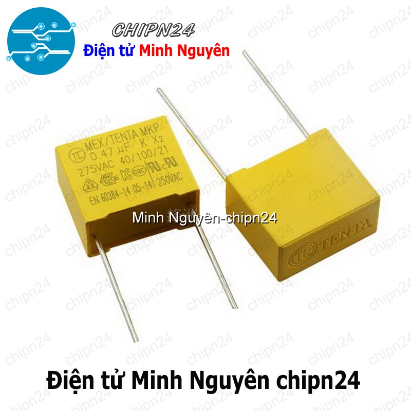 [5 con] (F239) Tụ hộp 474 275VAC 15mm (0.47uF MEX/TENDA MKP K X2 40/100/21) - HH002901